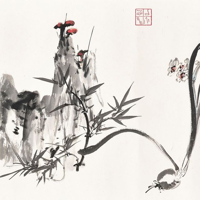 Zhang Daqian — Линчжи и нарцисс