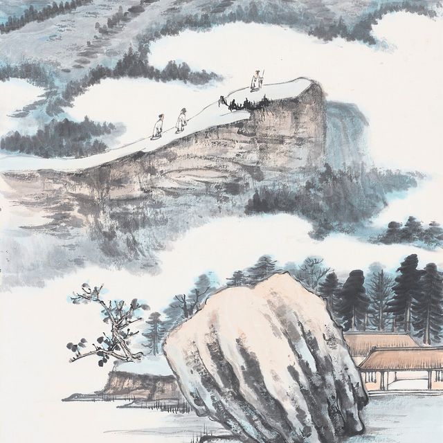 Zhang Daqian — Ученые совершают пешие прогулки