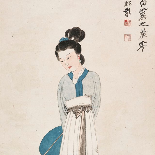 Zhang Daqian — Дама с веером