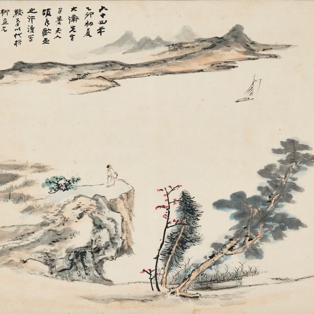 Zhang Daqian — Пристально глядя на лодку