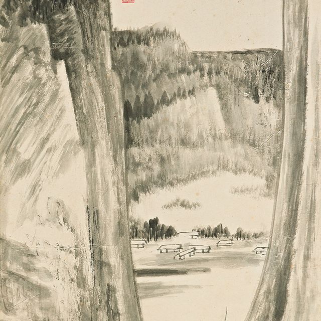 Zhang Daqian — Рыбацкие лодки в заливе