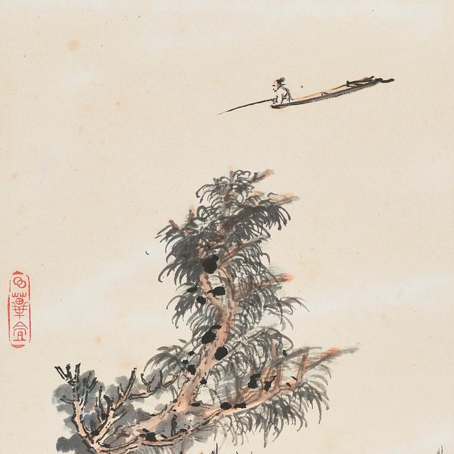 Zhang Daqian — Рыбалка на лодке