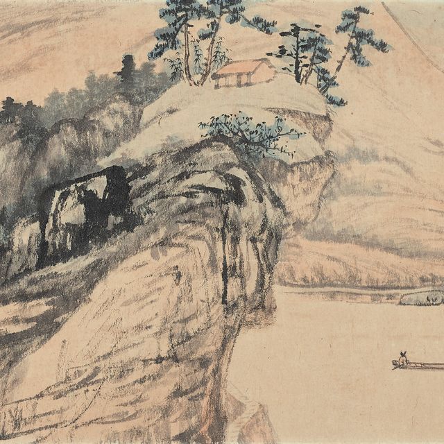 Zhang Daqian — Катание на лодке осенью