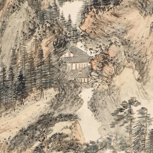 Zhang Daqian — Катание на лодке с подъемным краном