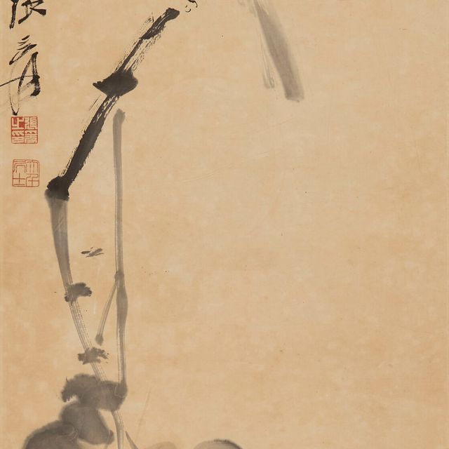 Zhang Daqian — Птица на ветке