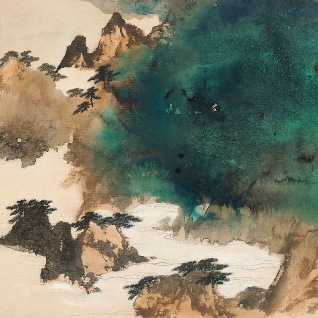 Zhang Daqian — Сосны и облака на горе Хуан