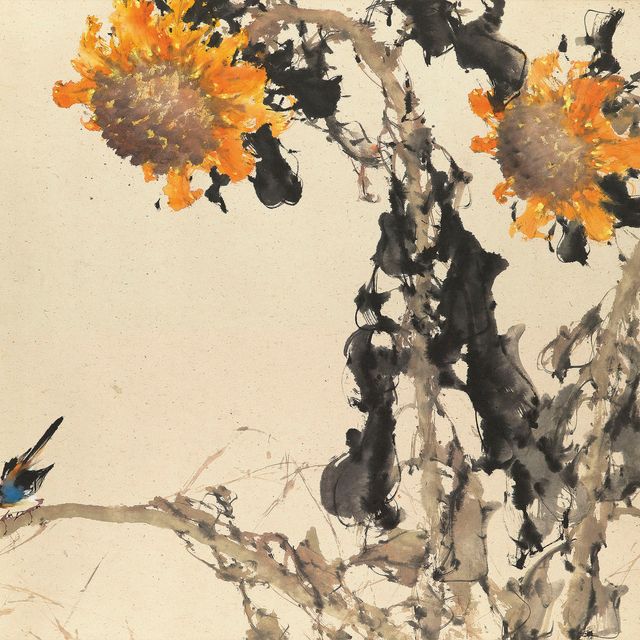 Zhao Shao'ang — Подсолнухи и птица