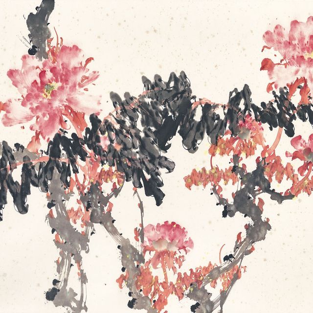 Zhao Shao'ang — Пион и маленькие птички