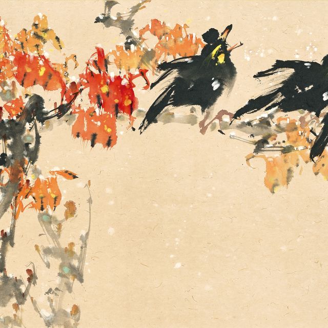 Zhao Shao'ang — Кленовые листья и птицы