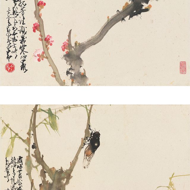 Zhao Shao'ang — Чернослив и пчелы/цикада