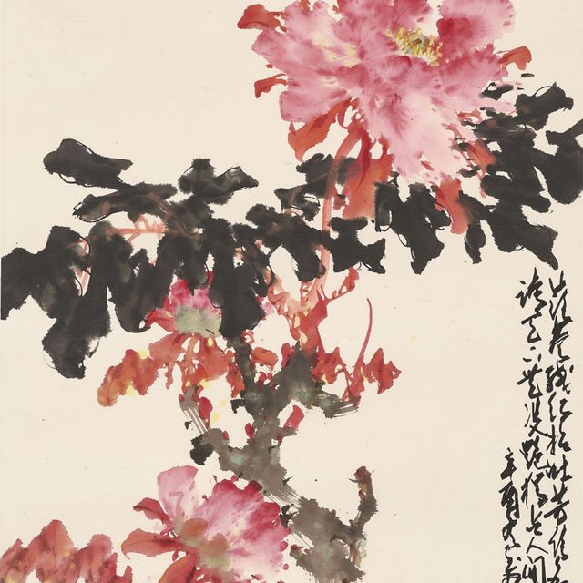 Zhao Shao'ang — Пион, бабочки и пчелы
