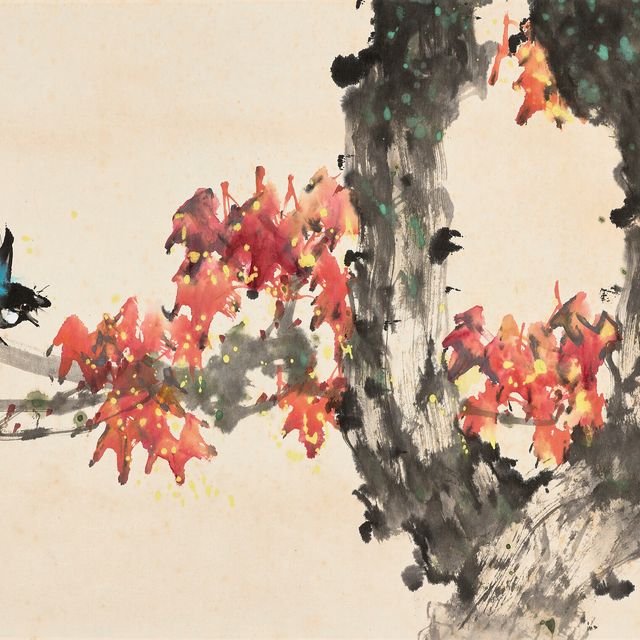Zhao Shao'ang — Кленовые листья и зимородок