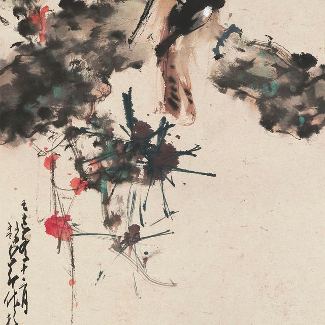 Zhao Shao'ang — Птица и оранжевые цветы