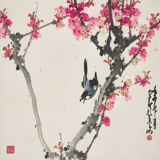 Zhao Shao'ang — Цветок красной сливы и Синяя птица