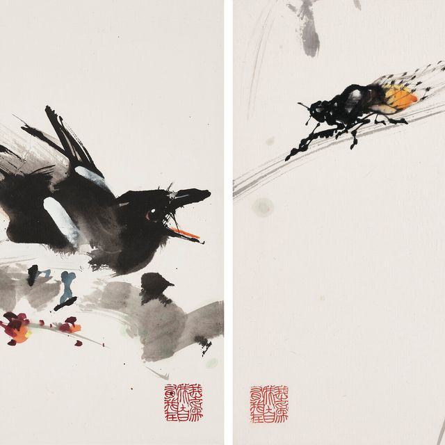 Zhao Shao'ang — Цикада / Сорока и цветы сливы