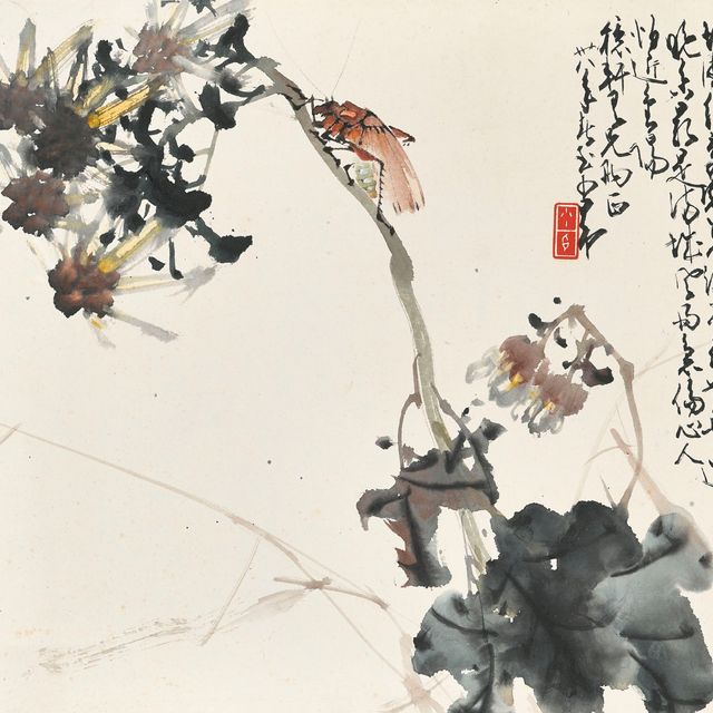 Zhao Shao'ang — Цветок и насекомое Цикада