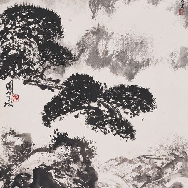 Zhao Shao'ang — Сосна и водопад